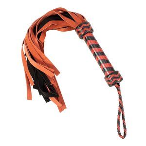 Real Genuine Leather Red & Black Flogger 18 Tails Thick and Heavy Duty